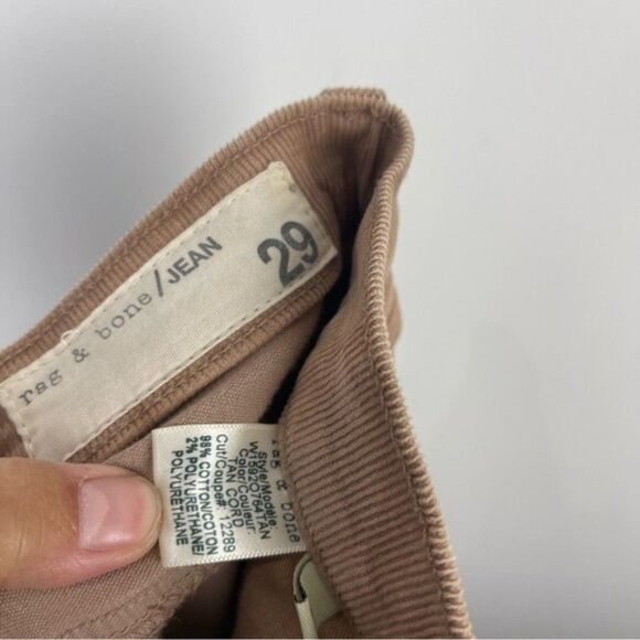 Rag & Bone Tomboy Low Rise Corduroy Slim Fit Jeans Tan Women's Size 29 - Picture 6 of 9